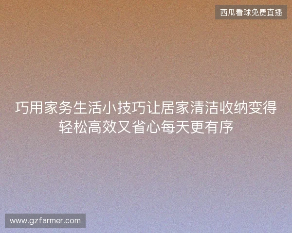 巧用家务生活小技巧让居家清洁收纳变得轻松高效又省心每天更有序